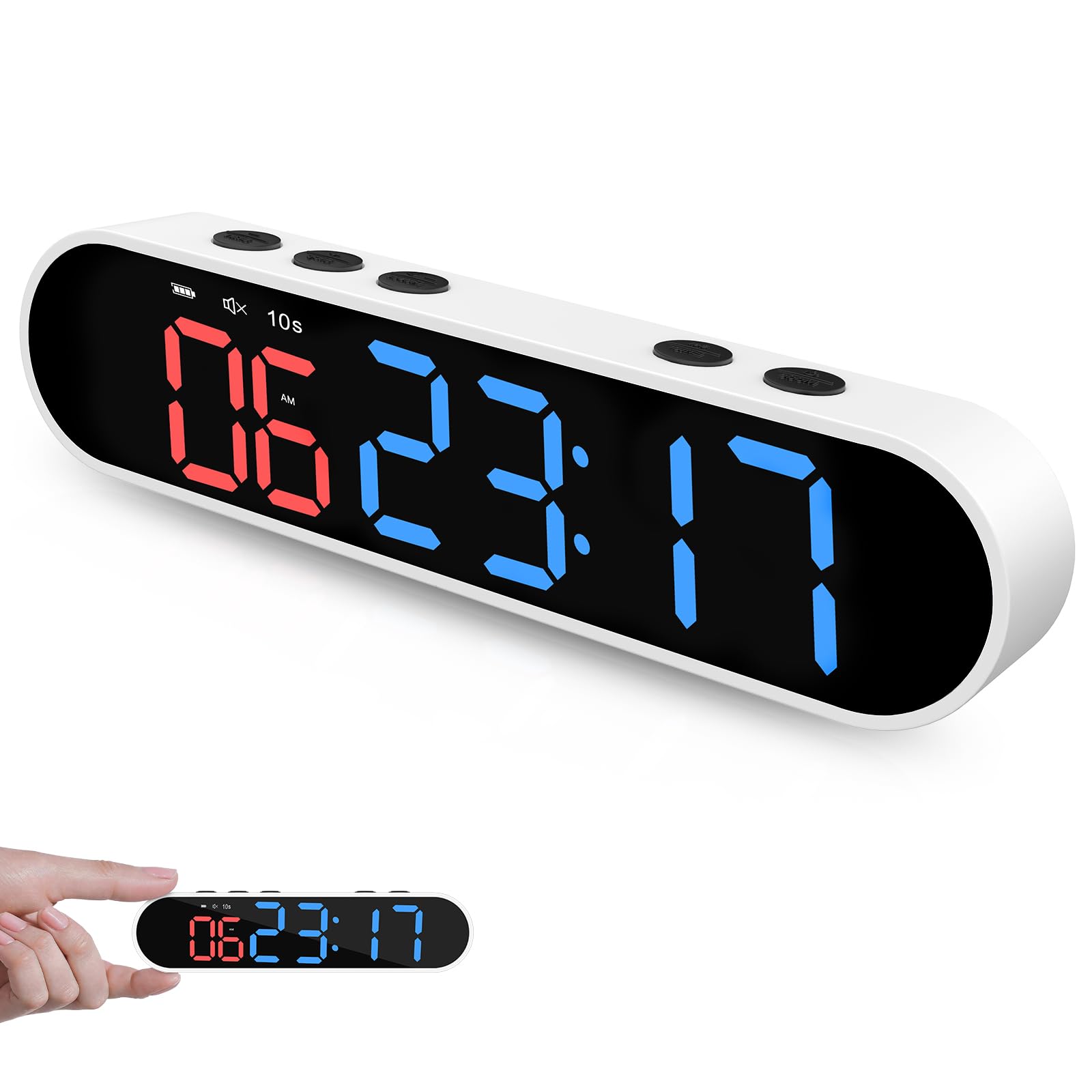 Dienmern Portable Gym Timer Clock with Strong Magnet - Workout Interval Timer with Countdown/UP/Stopwatch, 50Hours Powerful Battery Gym Clocks for Home Gym/Garage/Boxing/Fitness-image-48