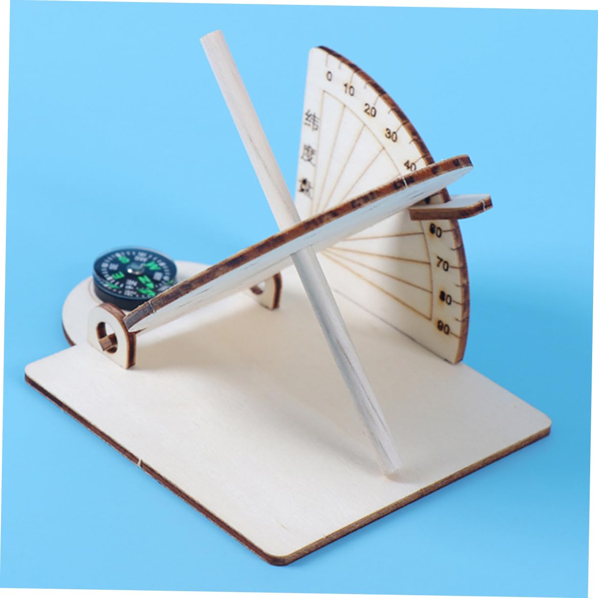 iplusmile 2pcs DIY Assembling Teaching Home Decor Ancient Sundial Clock Sundial Ornament DIY Sundial Clock Equatorial Sundial Clock Scientific Sundial Child Toy Puzzle Wooden - Image 9