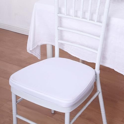 Efavormart - Cojín para silla Chiavari blanco, con correas de fijación, decoración de eventos, fiestas, eventos, 10 unidades, 2 pulgadas de grosor