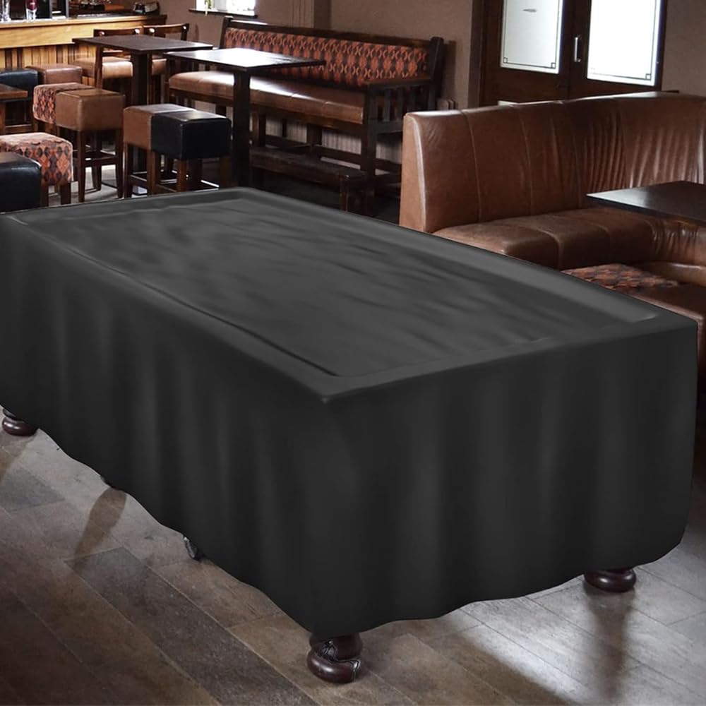 Sarini Protect Your Billiard Table with Black Pool Table Cover,225x116x82cm，Waterproof Dustproof Fabric Fabric