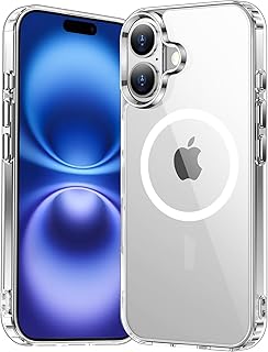 FEXME Back Case Cover for iPhone 16 Compatible for iPhone Back Hard Case Cover Compatible with MagSafe Scratch-Resistant Back Case Cover | Clear Lightweight iPhone Cover