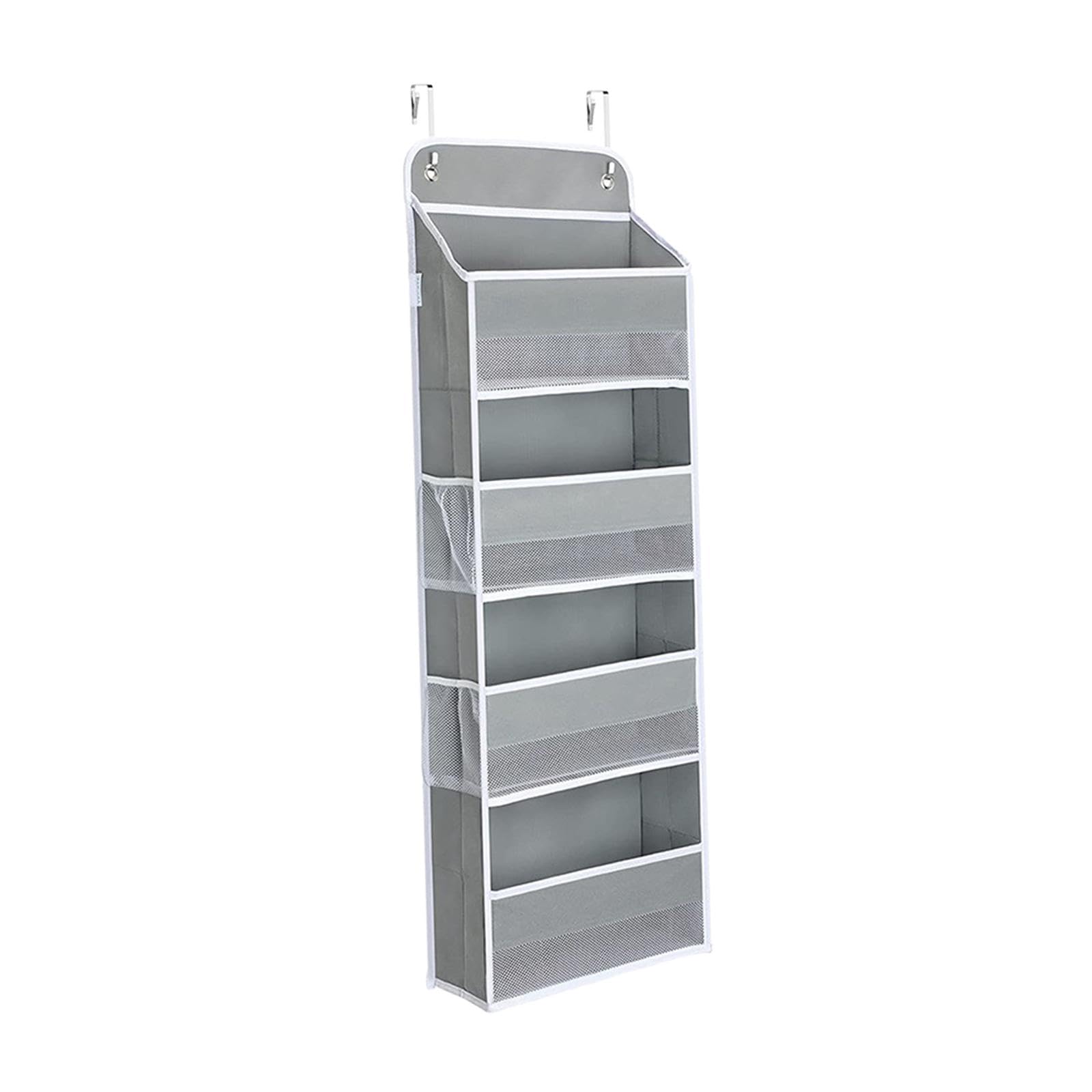 Organisateur de Porte Suspendu avec Poches Multiples Sac de Stockage Rangement Non Tissé Cartonné Résistant Utilisable Cuisine Chambre d'enfant Salle, Gris