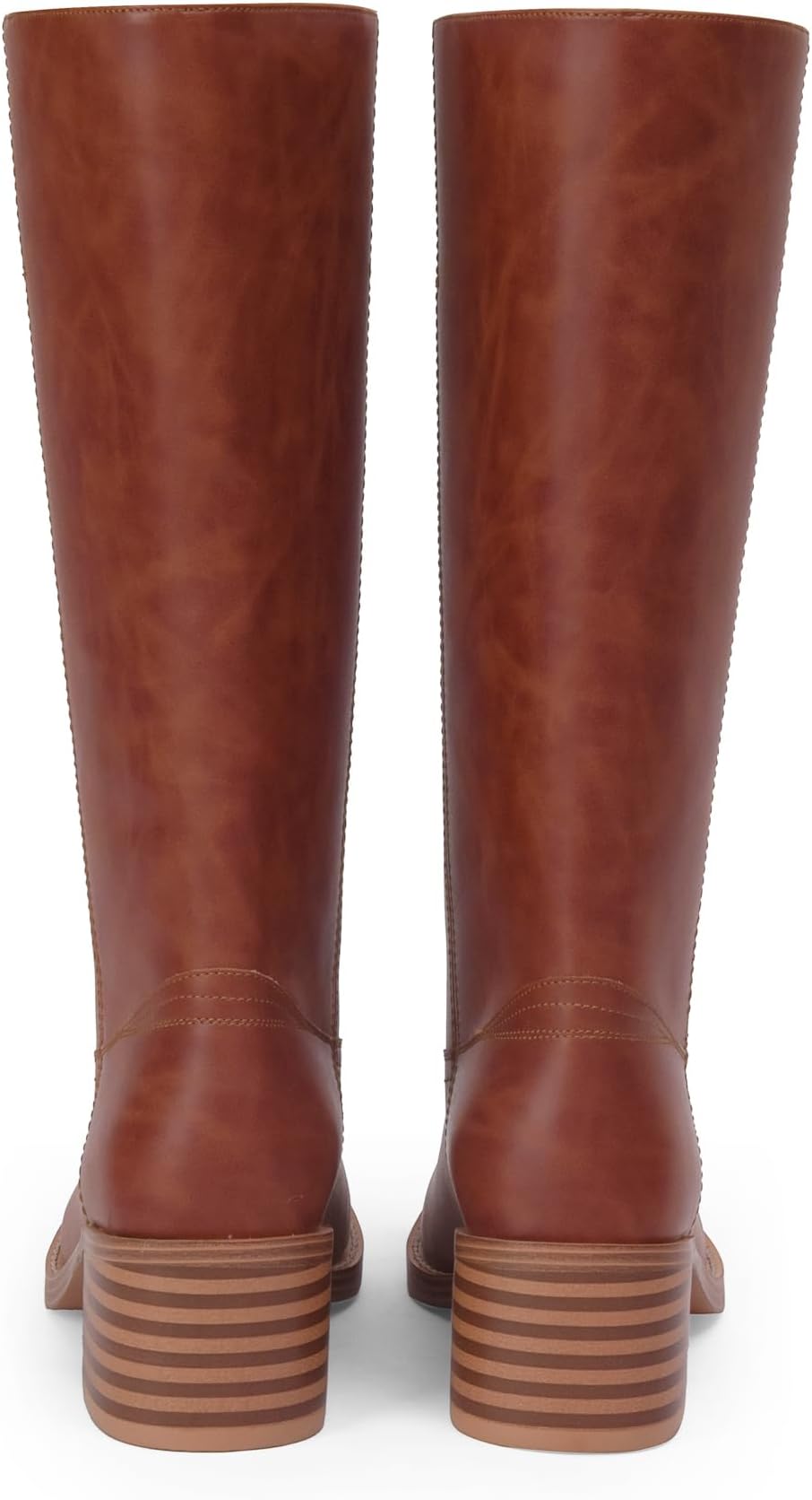 Adolilove Mid Calf Boots for Women Chunky Block Low Heel Square Toe Comfortable Casual Trendy Stylish Boots