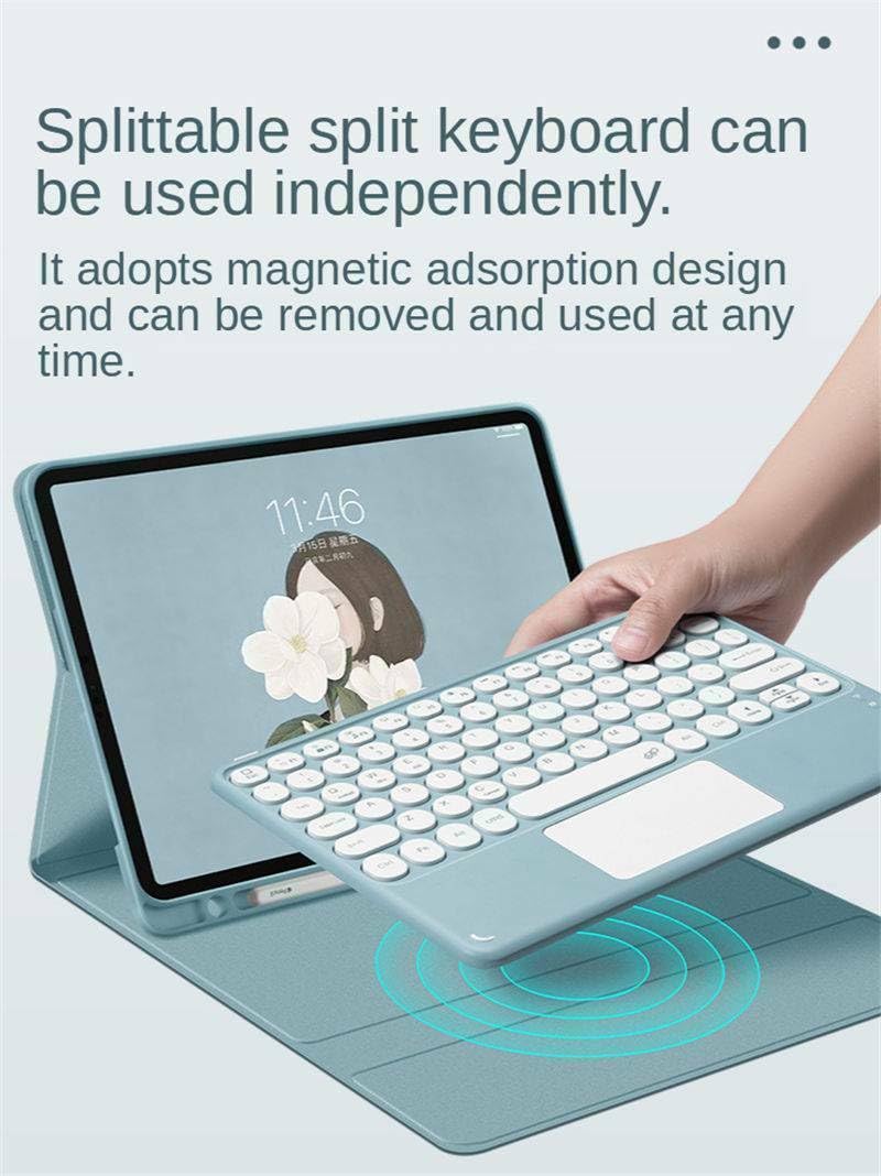 Generic etui kompatybilne z iPadem Pro 33.0 cm (M4) 2024 (kolor: zielony) Touchpad Keyboard Skórzane etui z klapką