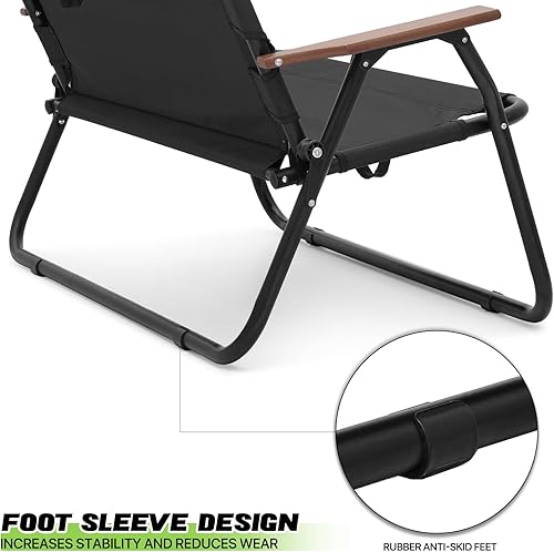 Miniatura 9 de Magshion Silla de campamento de doble asiento de 39 pulgadas, soporta 330 libras para adultos, silla plegable de alta resistencia para 2 personas,