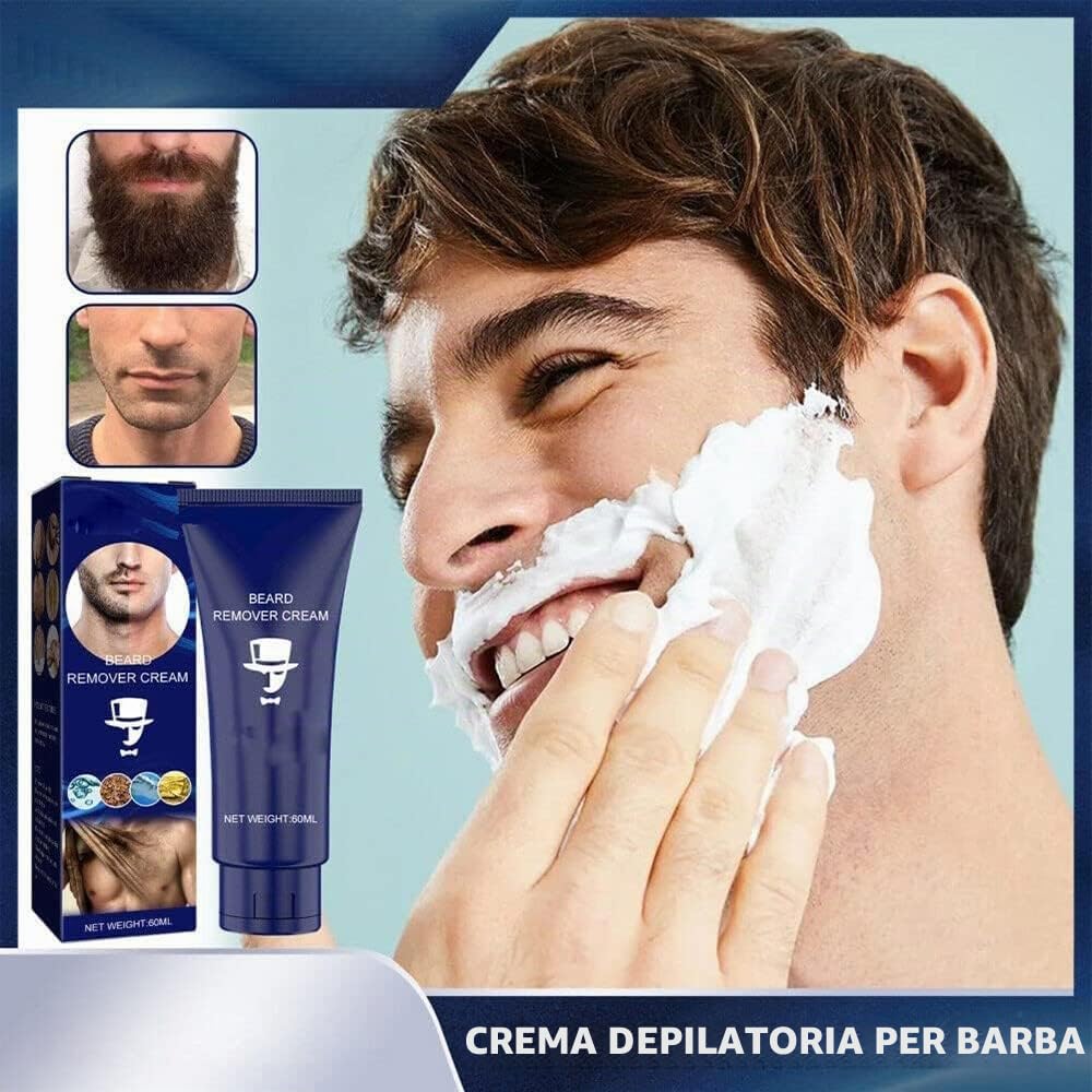 2 pezzi uomo permanente crema per la rimozione della barba dei capelli pasta depilatoria viso, crema naturale per la rimozione della barba morbida e indolore per viso, ascelle, gambe, petto, braccia