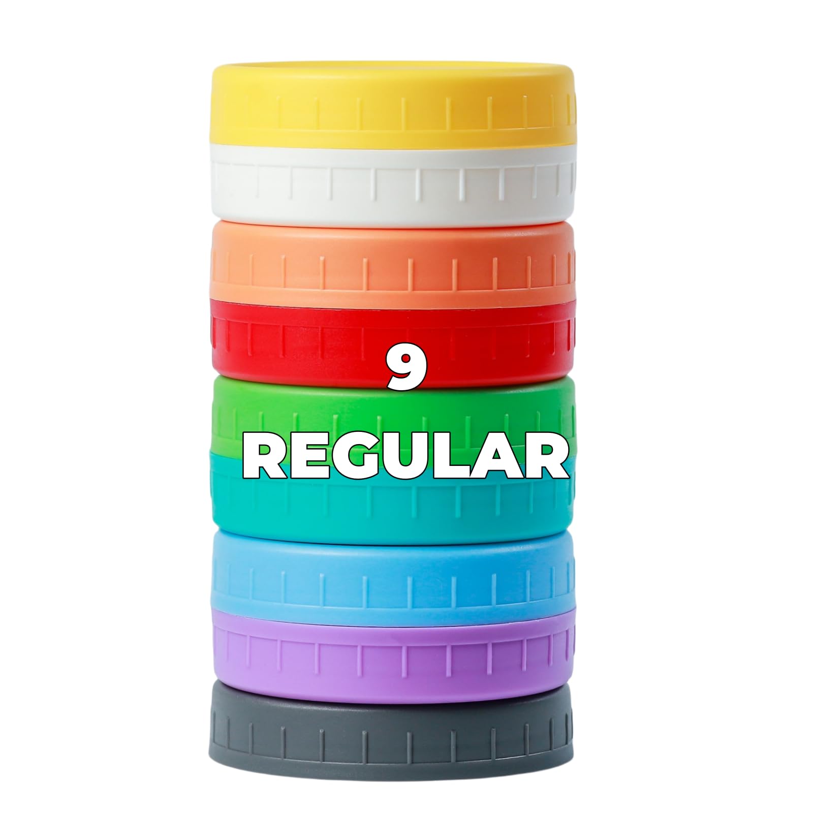 Photo 1 of Bedgeta 9Pcs Mason Jar Lids - Regular Mouth Plastic