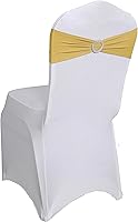 Vista 230 de MDS - Paquete de 50 bandas elásticas de elastano para silla, lazos elásticos para sillas con hebilla deslizante, ajuste universal para bodas, Acción
