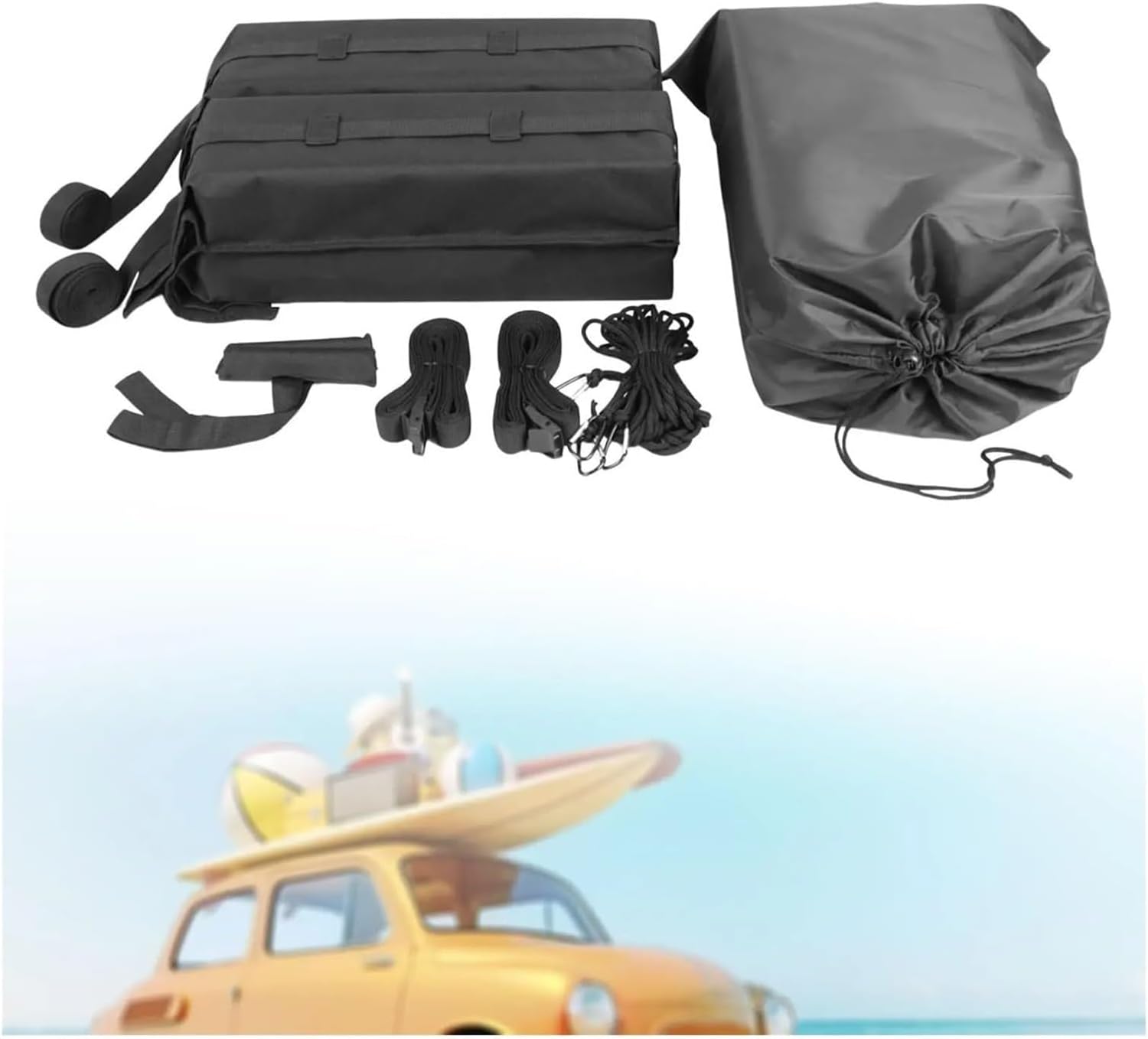 ルーフレールラッ ルーフバー ユニバーサルカーソフトルーフラックパッド カールーフラゲッ​​ジソフトラックパッド ルーフレール