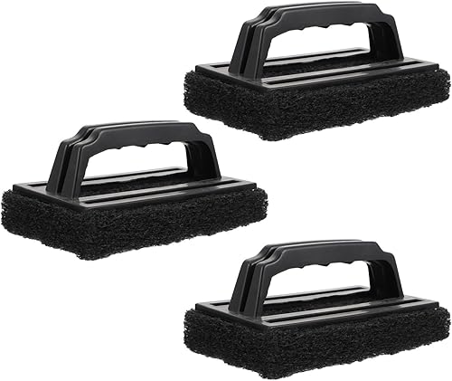 Luxshiny 3 piezas de cepillo de parrilla raspador de plancha resistente estropajo almohadilla de limpieza de plancha para parrillas de gas de carbón