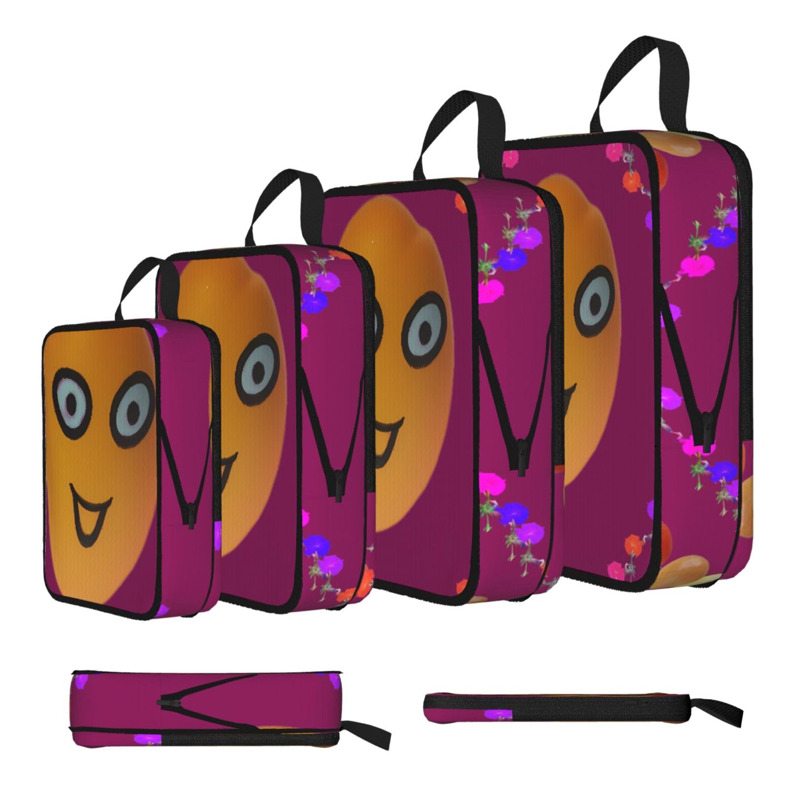 Smiley Mango Compression Packing Cubes 4 Piece Set