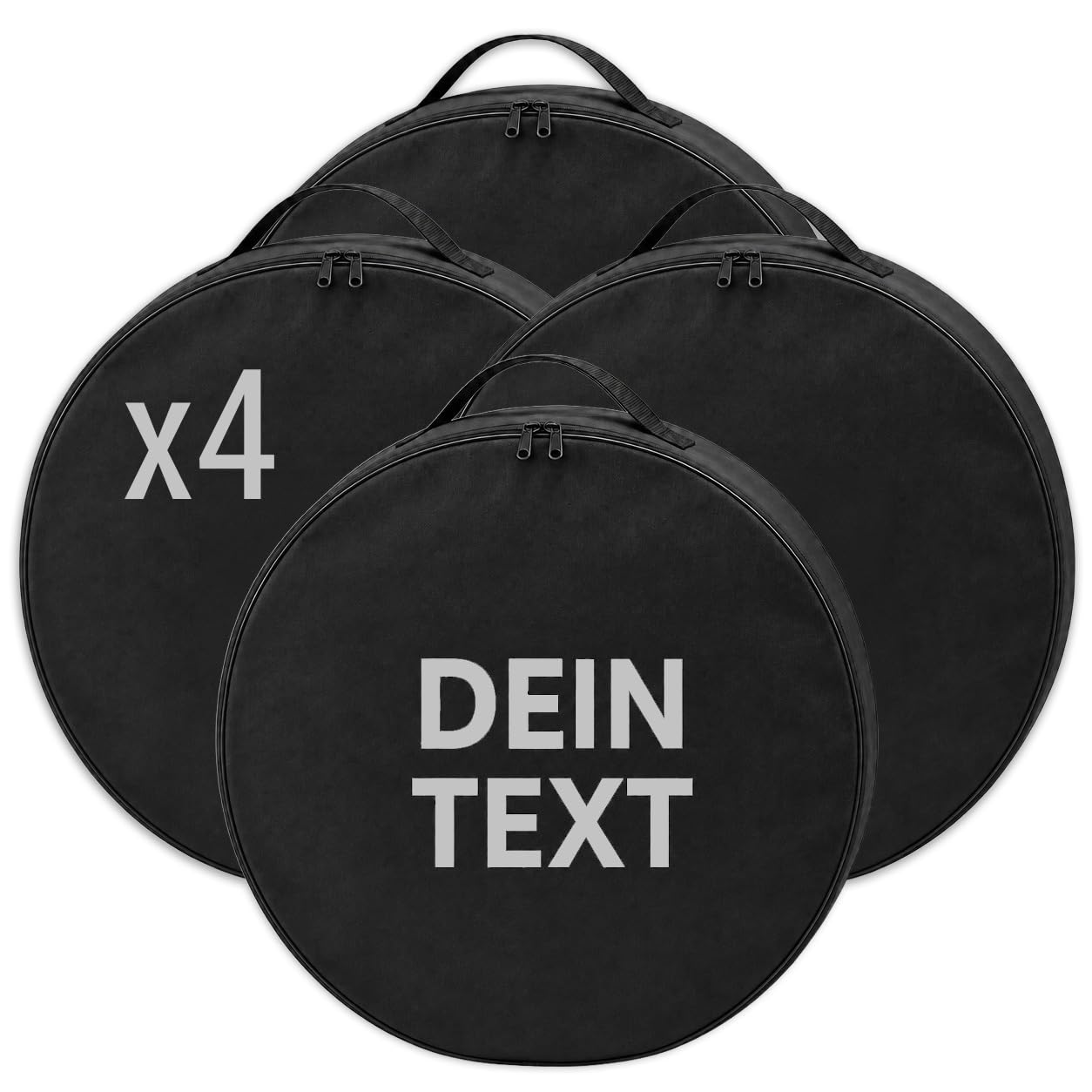 Ferocity Personalisierter Premium Qualität Reifentasche mit Ihrem Wunsch-Text Set Deine Abmessung Reifenaufbewahrung Reifenchutzhülle Reifenbezug 4 Stück [097]