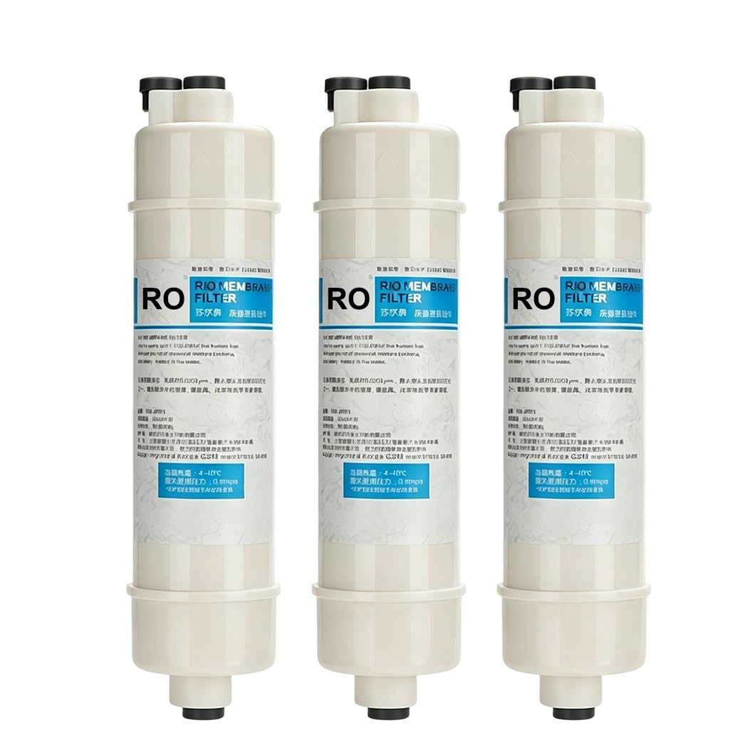 3 Paquetes Cartucho Membrana Osmosis Inversa RO 10", 0,0001 Micrómetros,1/4 "Conexión Rápida,filtros Reemplazo Sistemas Purificación Agua Bajo El Fregadero Toda La Casa