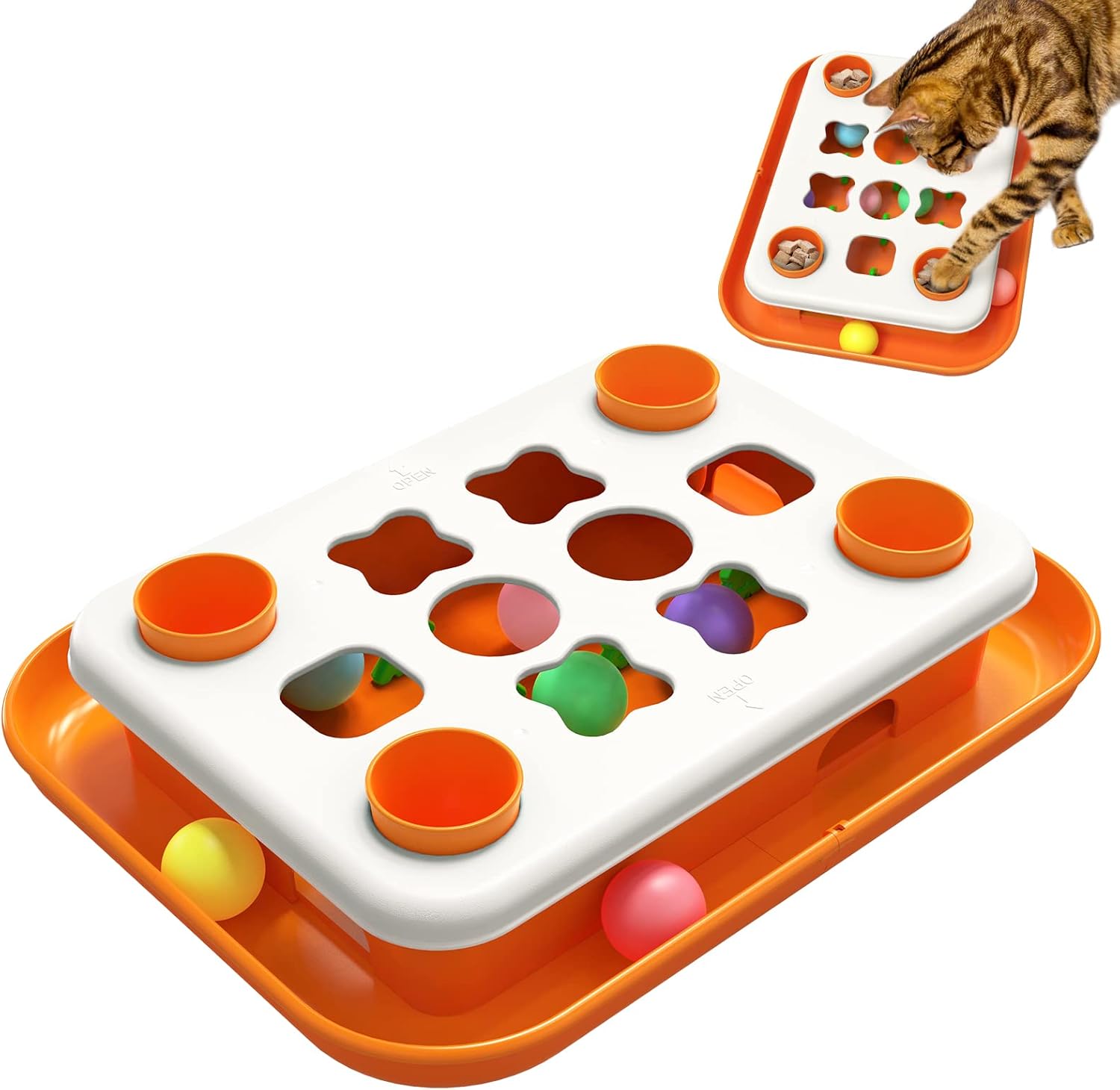 AUTENS Cat Toy Puzzle Track Balls Feeder for Interactive