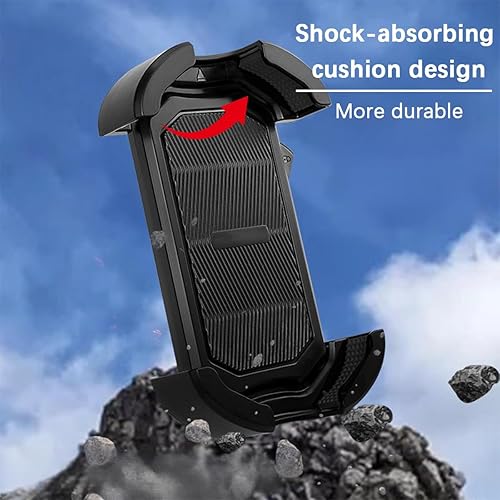 Miniatura 6 de Soporte de teléfono para motocicleta, soporte para manillar de bicicleta antivibraciones ajustable en 360 con almohadilla que absorbe los golpes,