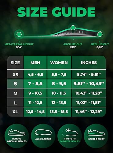 Miniatura 6 de Más de 220 libras de fascitis plantar plantillas de soporte de arco alto para hombres y mujeres, insertos ortopédicos de pie todo el día -
