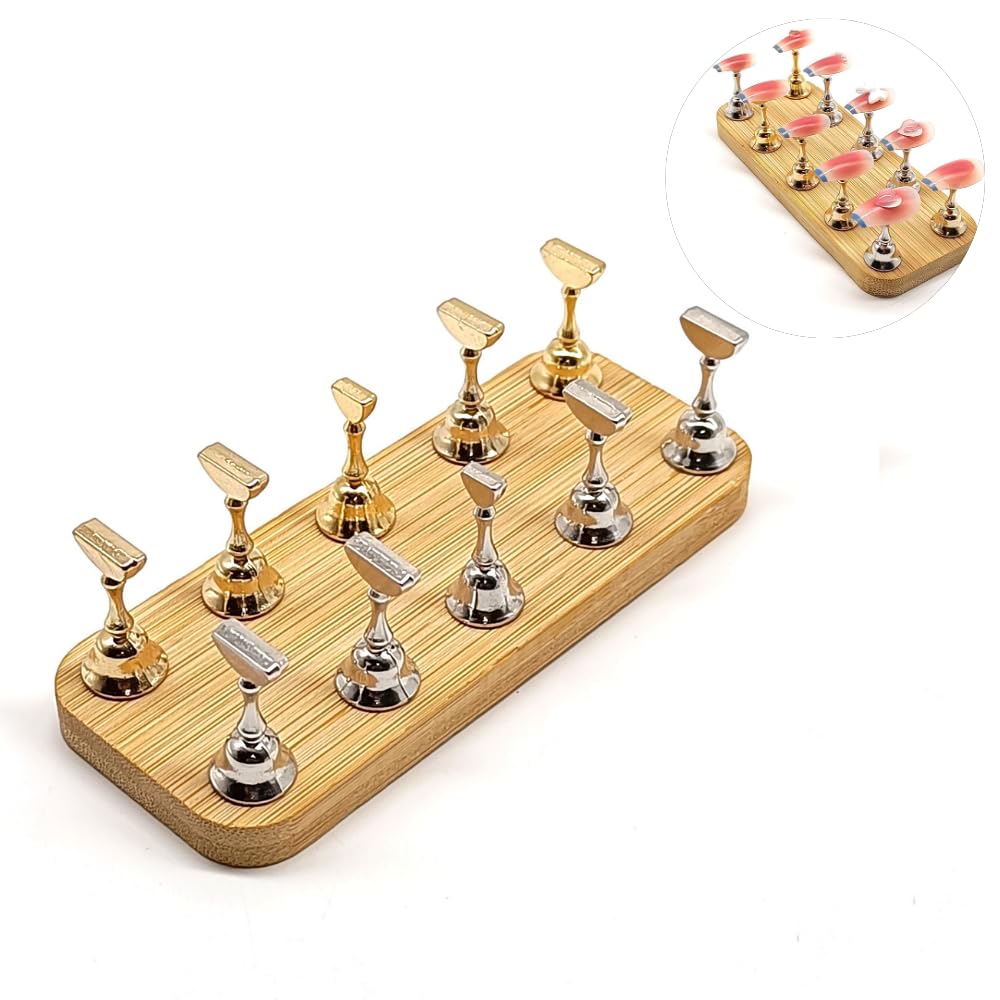 Beauty Empire Magnetic Practice Holder Wooden Base Nail Tool False Nail Display Gel Polish Practice Display Nail Art Practice Holder-image-26