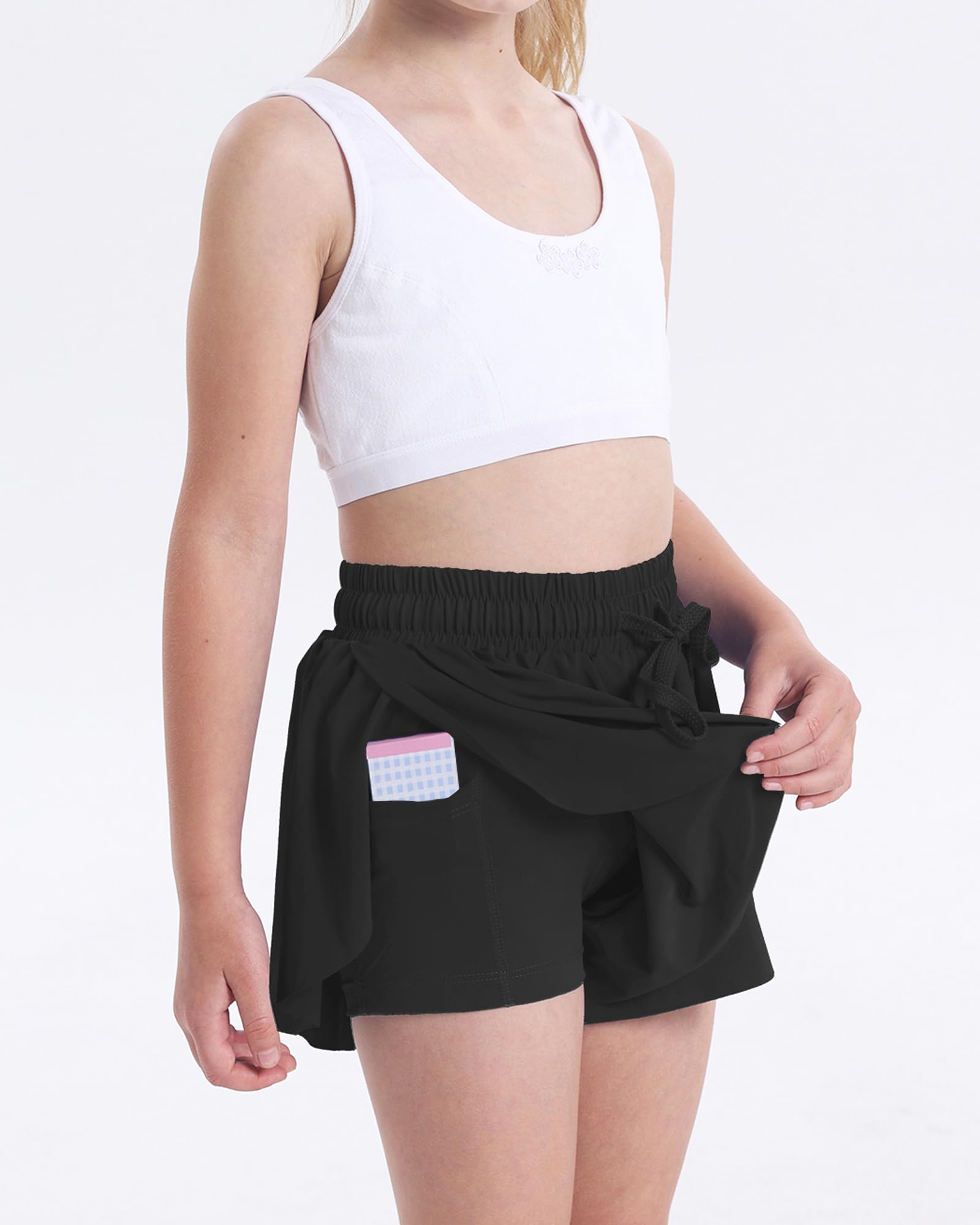 3 Pack Butterfly Flowy Shorts Skirts for Girls Tennis Cheer Stuff Athletic Preppy Running Sports Skirt for Teen Girls