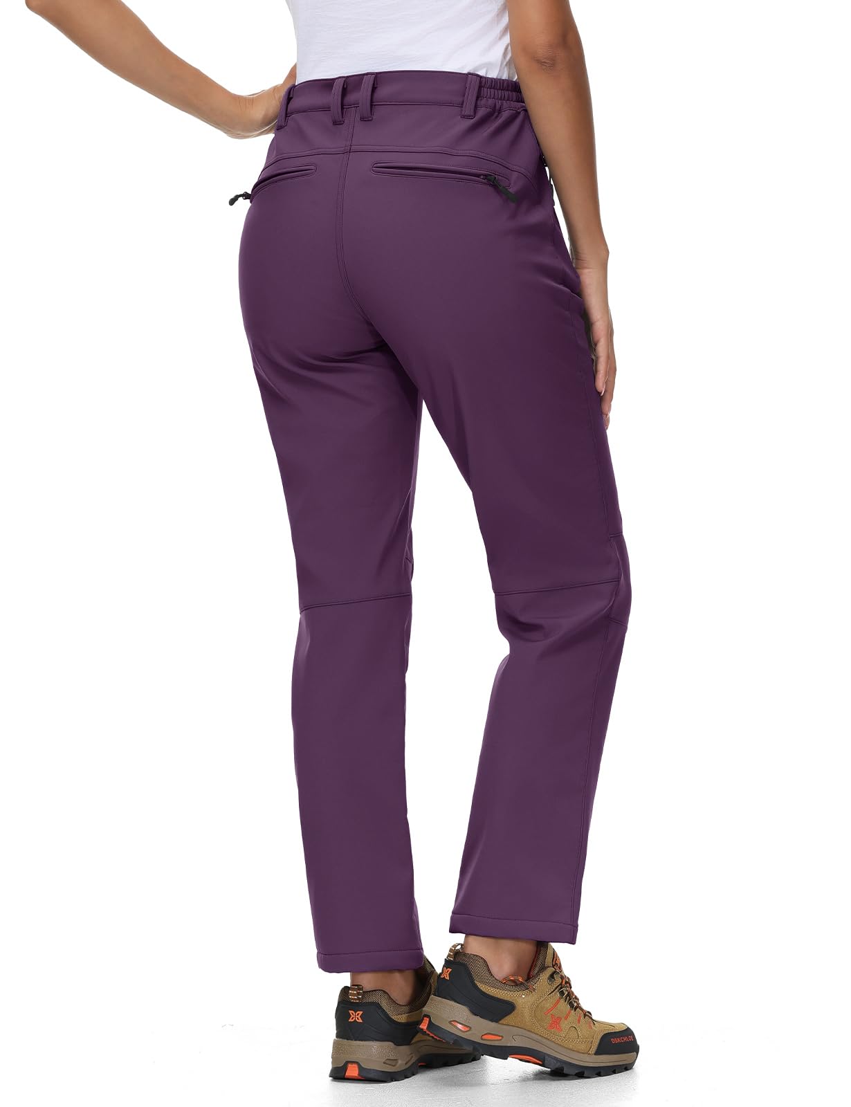 donhobo Damen Wanderhose Outdoorhose Wasserdicht Softshellhose Winddicht Warm Gefüttert Snowhose Skihose Winter Trekkinghose