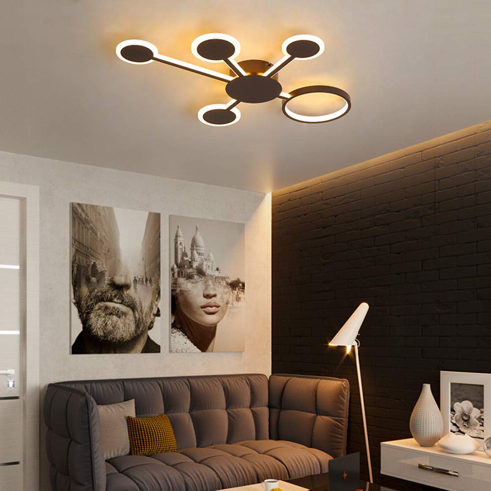 Plafonnier LED moderne 5 lumières chaudes en acrylique diffuseur de lumière