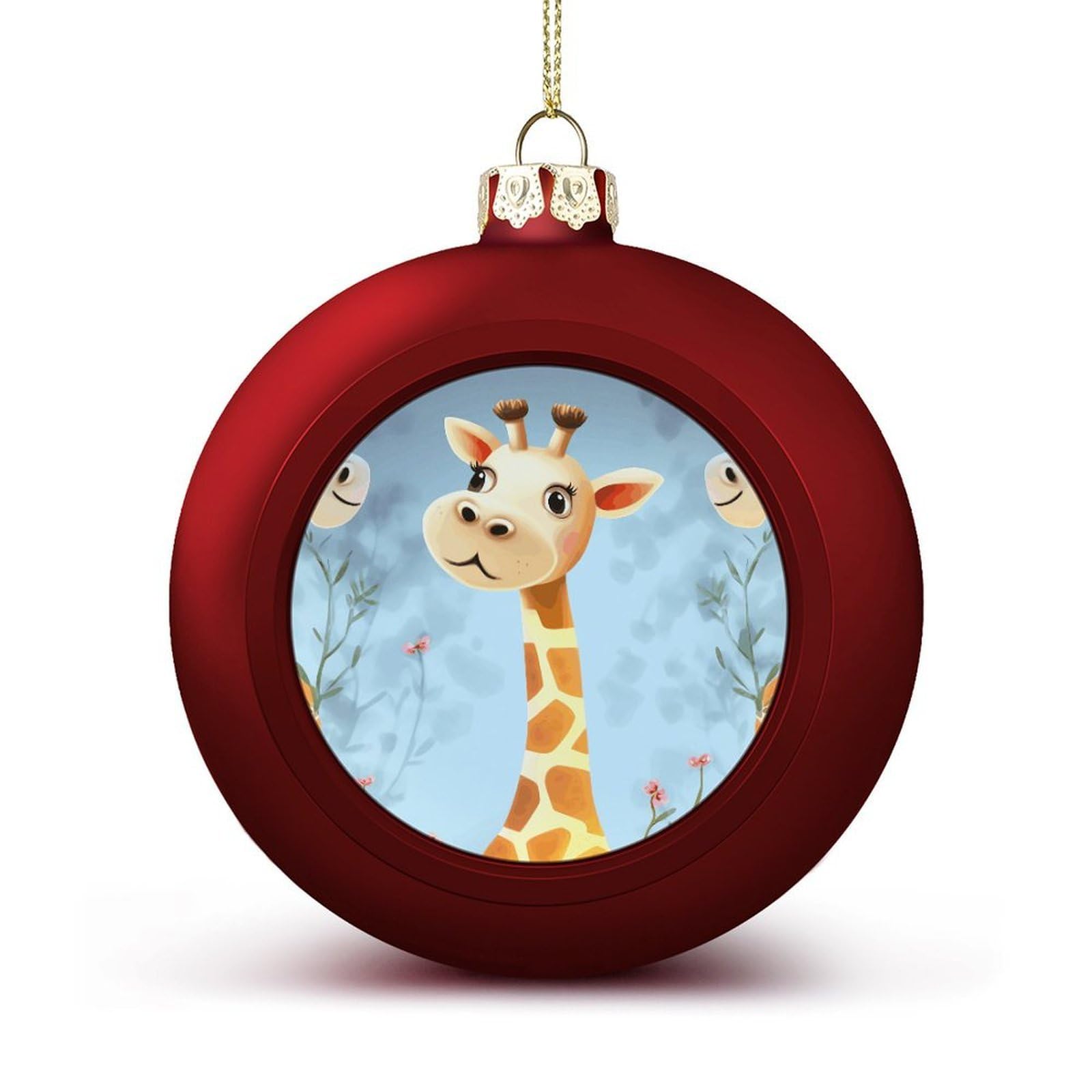 Boule de Noël girafe en plastique incassable, suspension sapin et déco originale