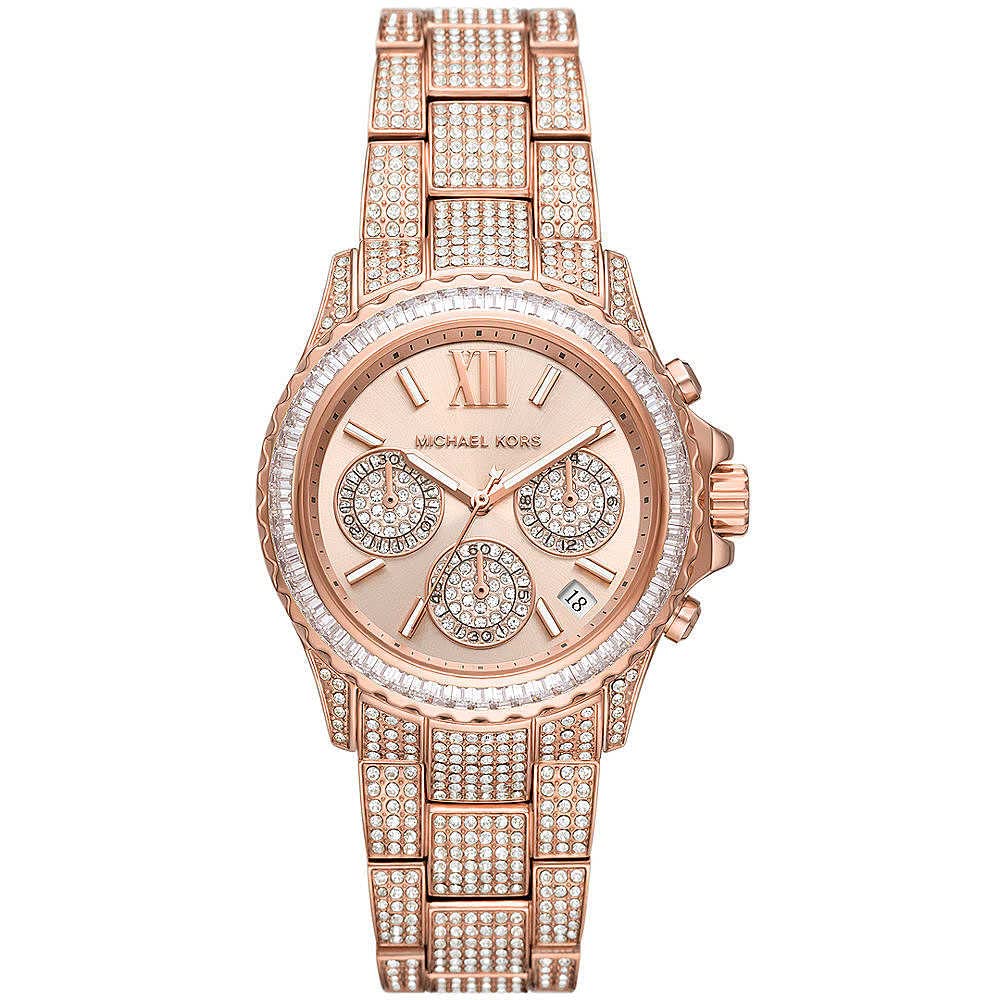 Michael Kors Reloj Cuarzo Mujer 36.00mm con dial Analógico Rosa y Correa de Pulsera de Metal Rose Gold MK7235