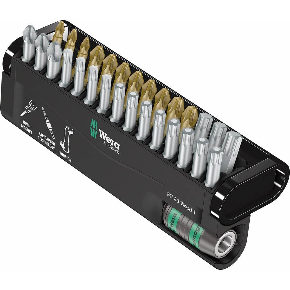 Wera 30 Piece Bit-Check Screwdriver Bit And Holder Set