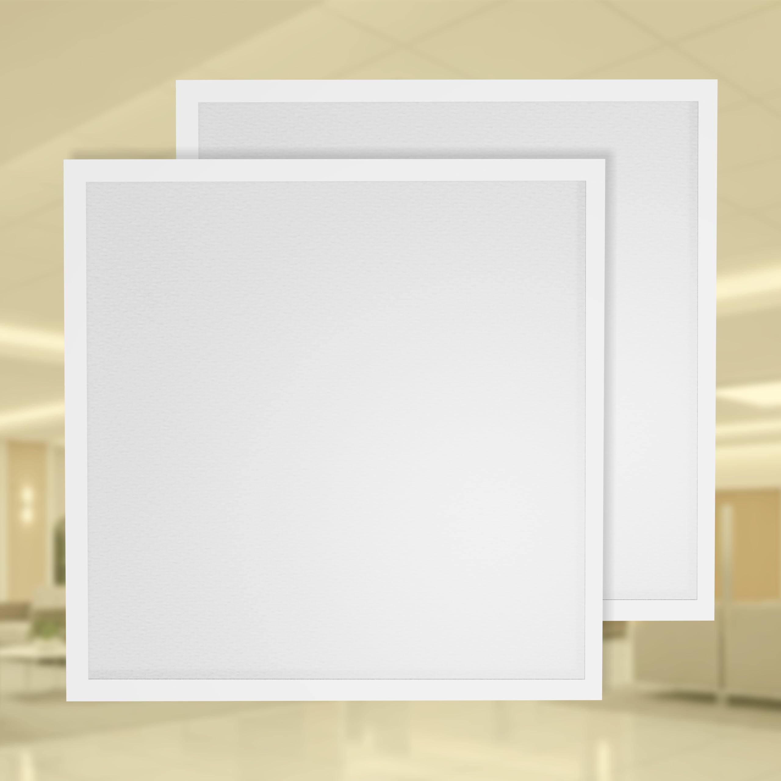 forus 60w 2x2 led panel light, recessed ceiling light | slim square backlit panel | warm white | led lighting for office, commercial spaces, home, shops & showrooms | 2-year warranty | pack of 2 pcs