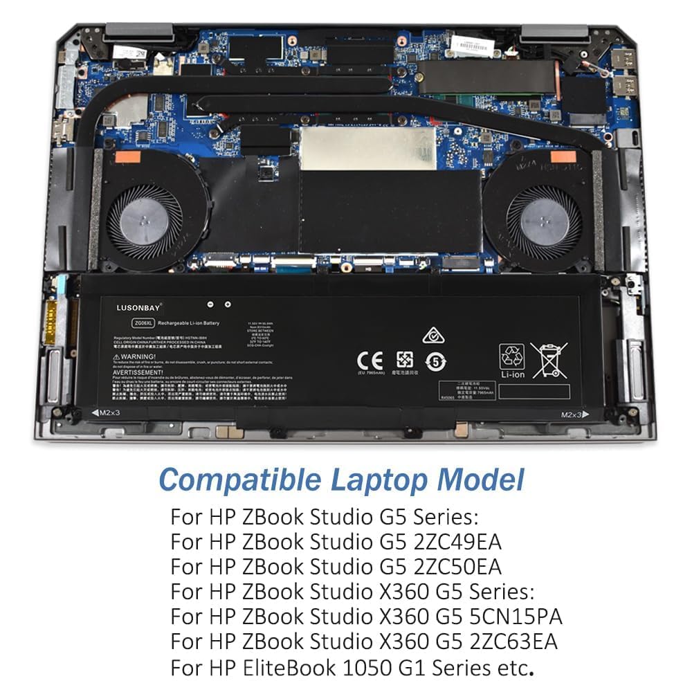 ZG06XL HSTNN-IB8H L07045-855 L07351-1C1 ZGO6XL Batteria di ricambio per HP ZBook Studio G5 EliteBook 1050 G1 Serie 11.55V 95.9Wh