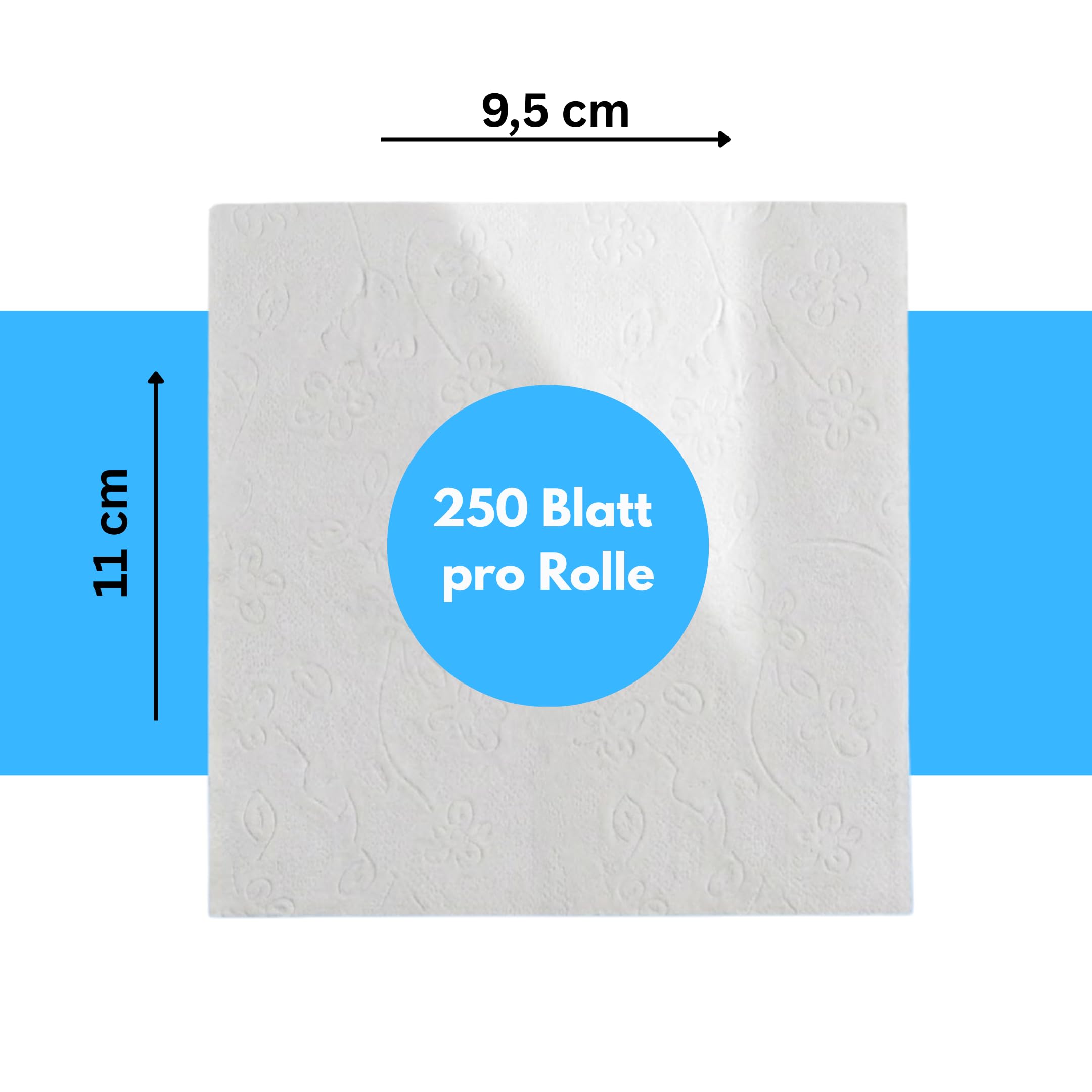 Toilettenpapier 72 Rollen 3-lagig Hochweiß – 250 Blatt je Rolle, Weich & Saugstark, WC Papier Großpackung Vorratspack für Haushalt, Büro, Gastronomie & Gewerbe