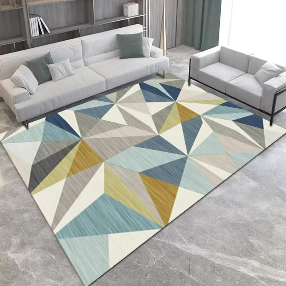 Alfombra para sala de estar de diseño geométrico y moderno