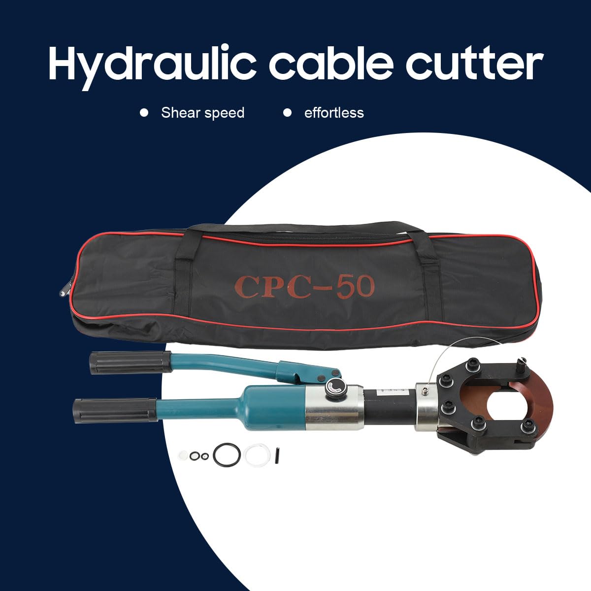 Tijeras de cable hidráulicas, cortacables, herramienta de 70 kN, diámetro de 50 mm, cortador de cables, alicates de crimpado, cortador de alambre para CU, aluminio y cable telefónico