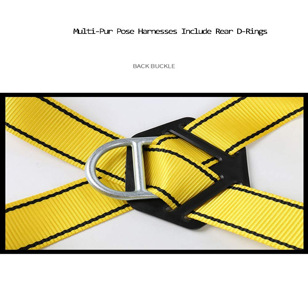 SwaYve Kit de Protección Contra Caídas de Arnés de Seguridad, Arneses de Cuerpo Completo con Hebilla de Pecho de Conexión Rápida, con Anillo en D Trasero, Patas Pasantes, para Trabajar en Escalada en