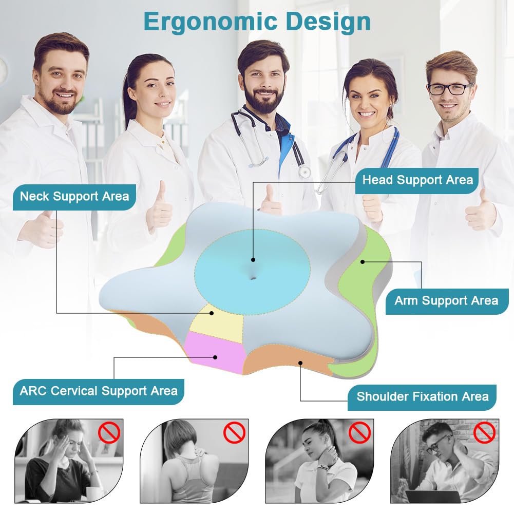 Ergonomisch Traagschuim Nekkussen Voor Rug-, Zij- En Buikslapers Orthopedisch Hoofdkussen Zwart Nekkussen