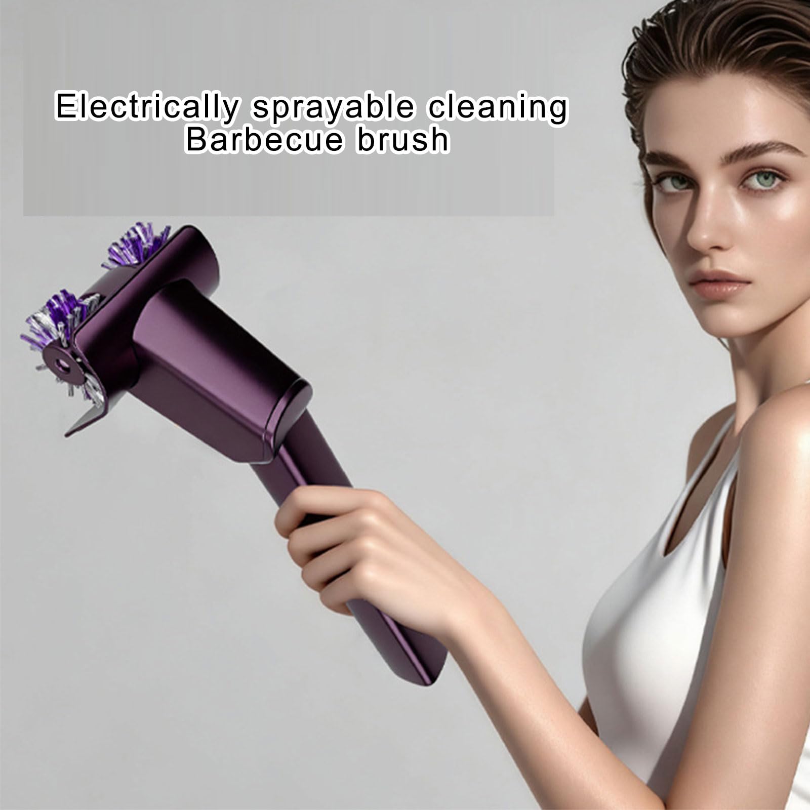 COOLHOOD Cepillo eléctrico inalámbrico para parrillas, herramienta de limpieza diseñada para eliminar grasas de planchas y utensilios de cocina, limpiador automático para barbacoas