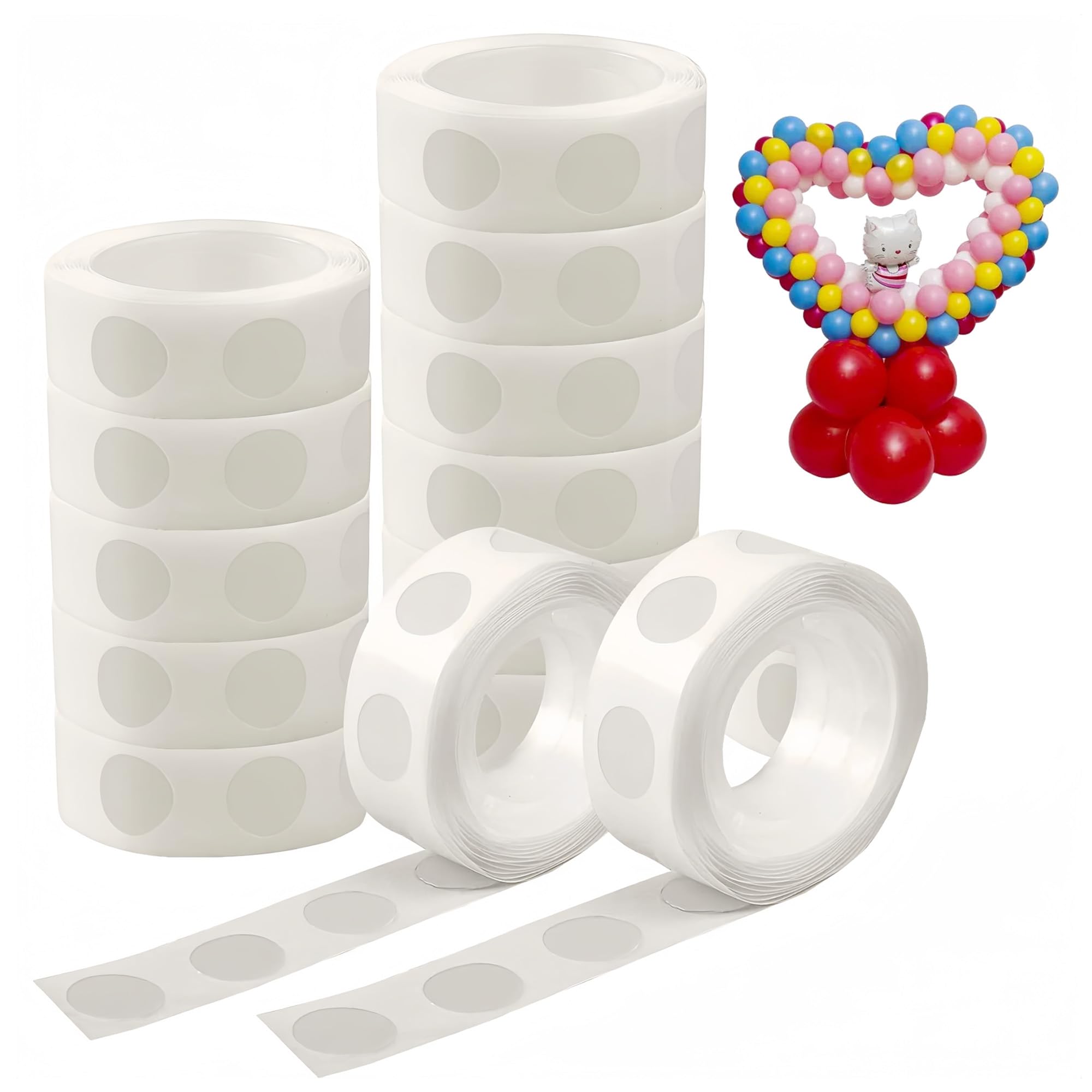1200 Pcs Balloon Glue Dots,Removable Sticky Dots,Strong Glue Dots Double Sided for Balloon Making Birthday Party Wedding Christmas Decoration and DIY Scrapbook Craft