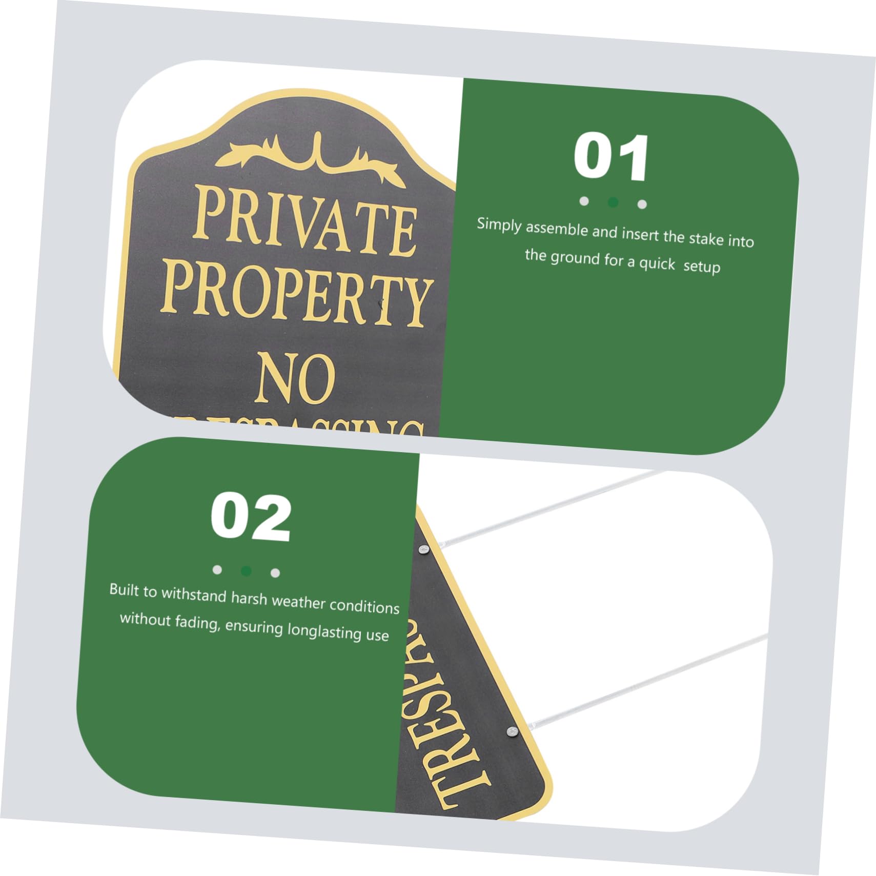 Toyvian Pannello Di Proprietà Privata Vietato Entrare Con Picchetto Pannello Di Sicurezza Esterno Resistente Alle Intemperie Per Giardino Casa E Pascolo Previene I Visitatori