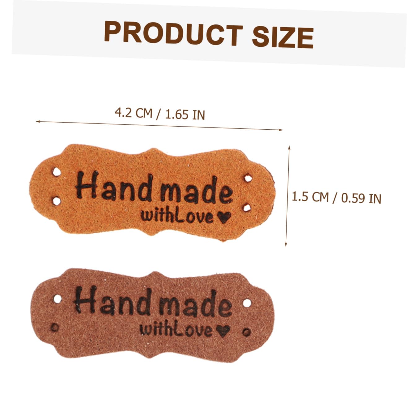 Abaodam 300pièces Étiquettes Cuir Fait Main Avec Trou Pour Vêtements Accessoires Chic Pour Diy Et Design Élégant