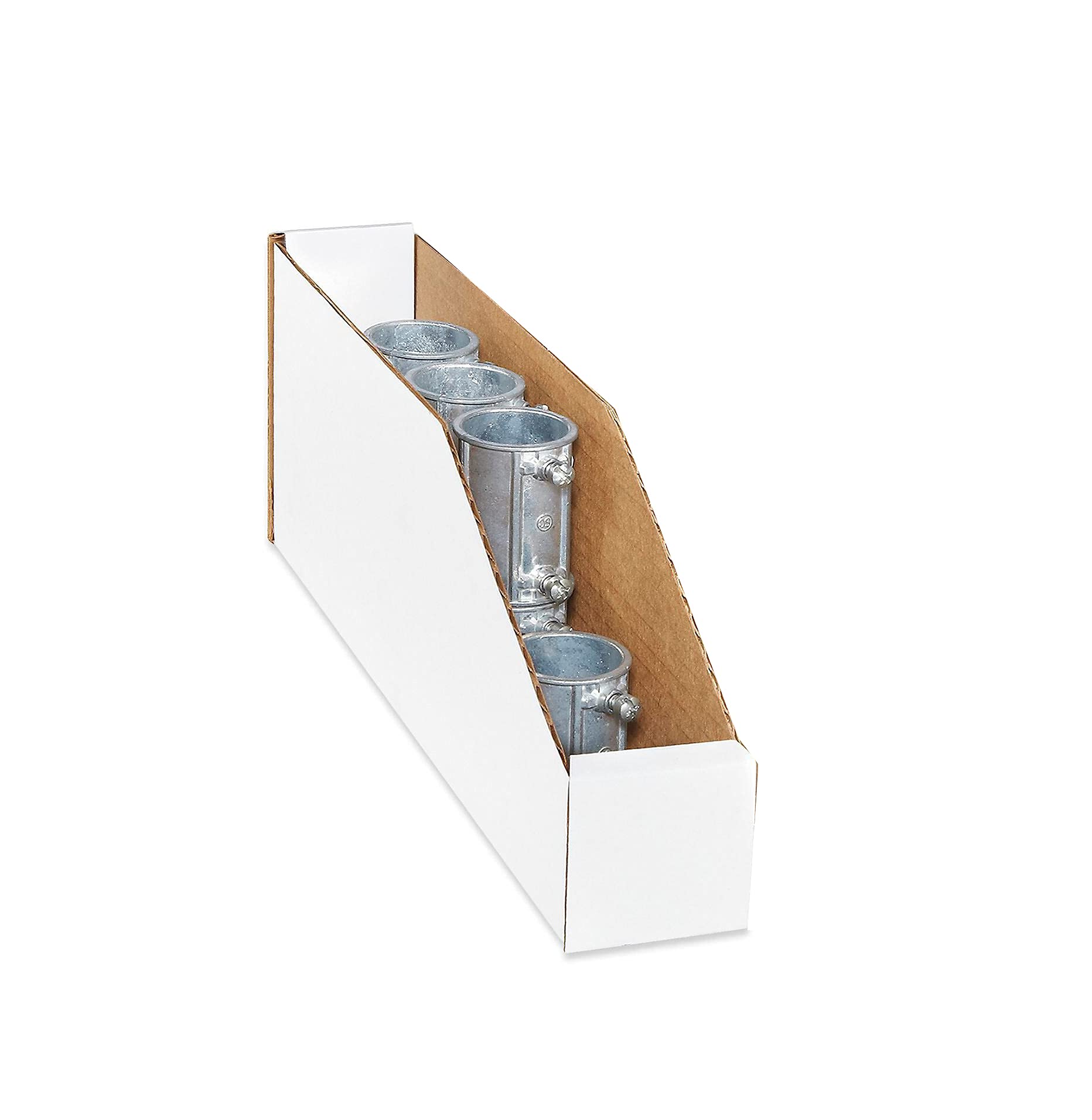 Imballaggi.Point 50 Stück Kartons fustell. Container Kleinteile 30 x 10 x 11 cm Weiße Pappe Box Verpackungsmaterial