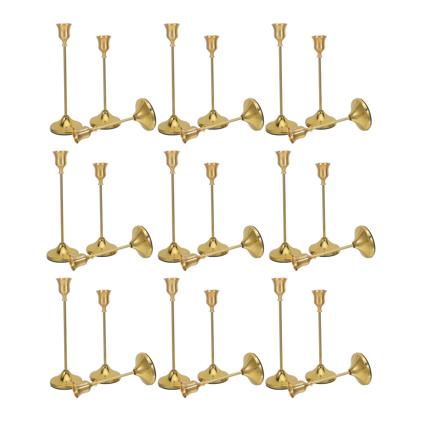 Beaupretty 30 Stück Goldene Vintage Kerzenständer aus Messing für 19mm Spitzkerzen Hohe Säulenhalter für Kamin und Hochzeitstischdekoration