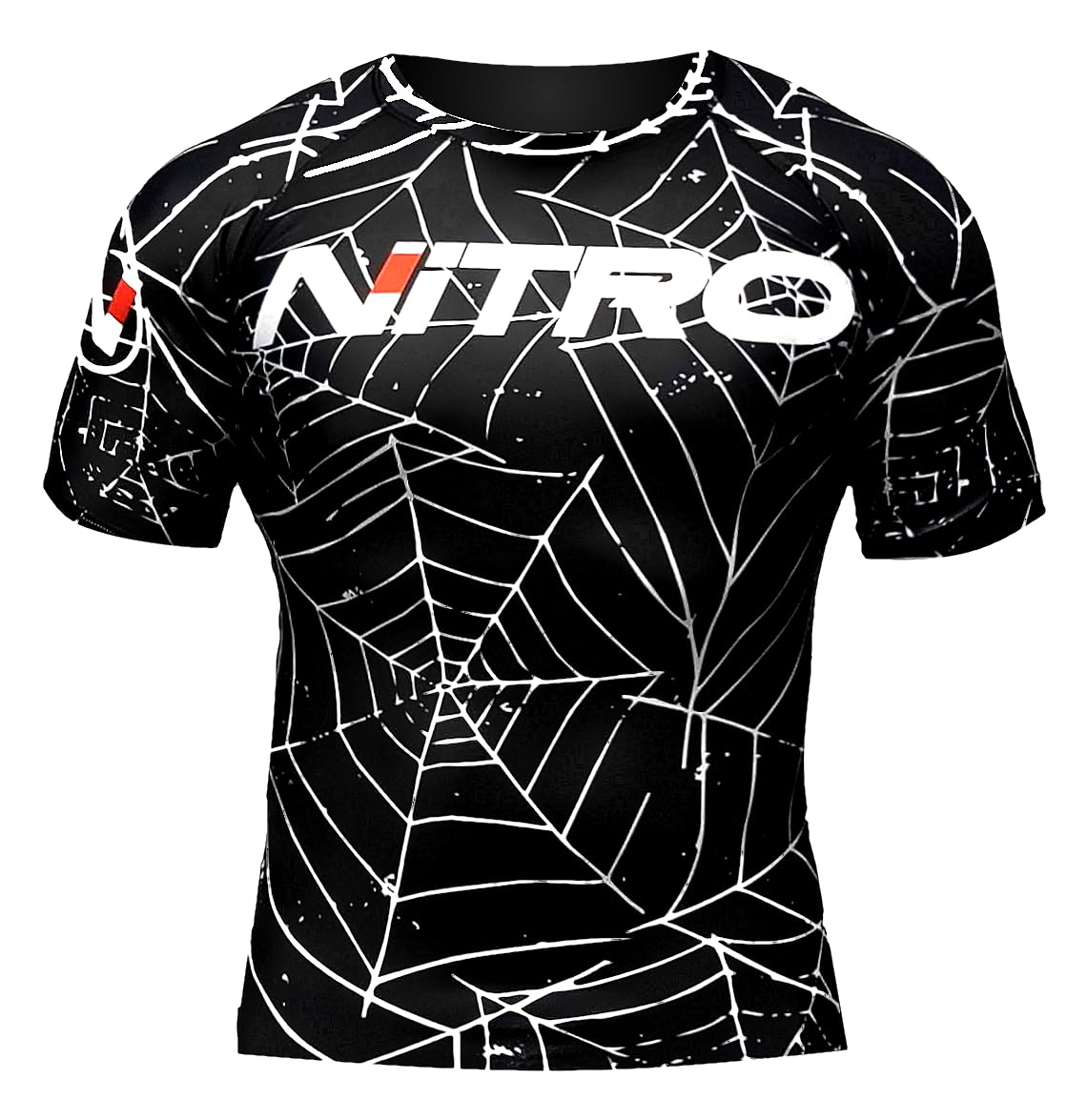 BJJ Rashguard (Spinnennetze) – Erwachsene brasilianisches Jiu Jitsu Kurzarm-Kompressionsshirt – MMA Rashguard