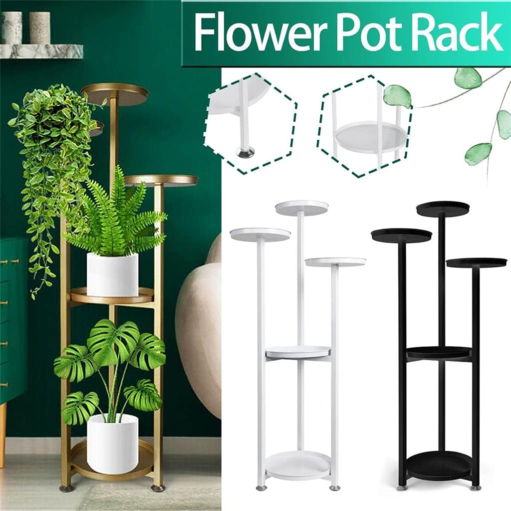 5 Tiers Metal Plant Holder Display Shelf Home Indoor Outdoor Garden Decor Flower Stand With Foot Pad(D)