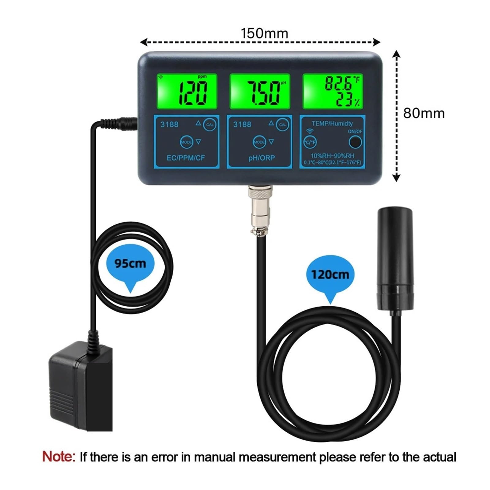 Misuratore PH WiFi Temp TDS (ppm) Tester Acqua ORP EC Tuya App Smart Monitor Analizzatore Digitale for Acquari Piscina Idroponica Rilevamento Rapido E Preciso