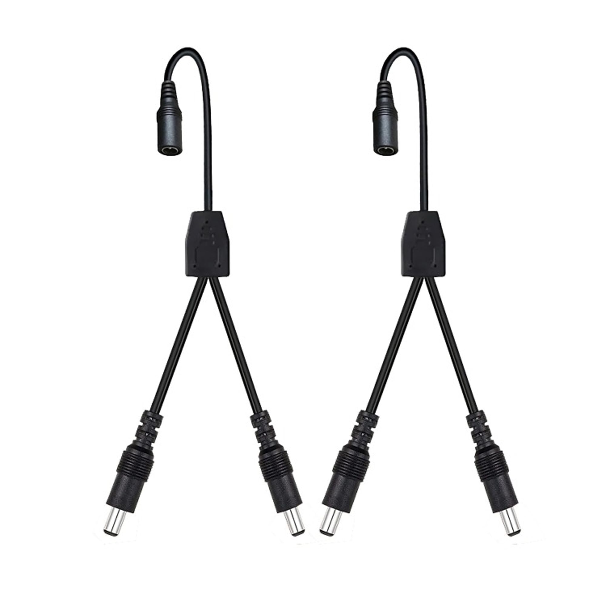 Auroh 2-Pack DC Power Splitter Cable 1 to 2 Way, 5.5 x 2.1mm Plug for DVR CCTV Cameras LED Strip Light and More