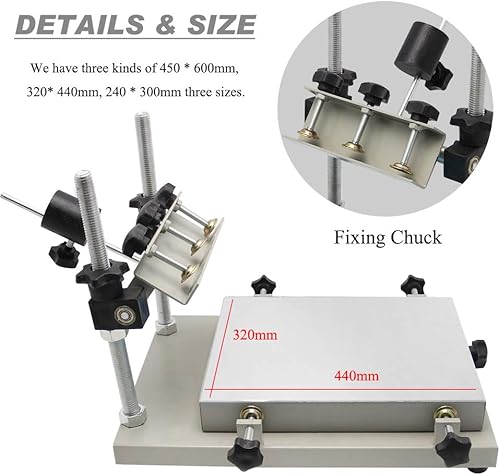 Miniatura 9 de CGOLDENWALL Impresora manual de plantillas Impresora de pasta de soldadura Máquina de impresión de pantalla SMT Impresión plana 0.000-7.874 in