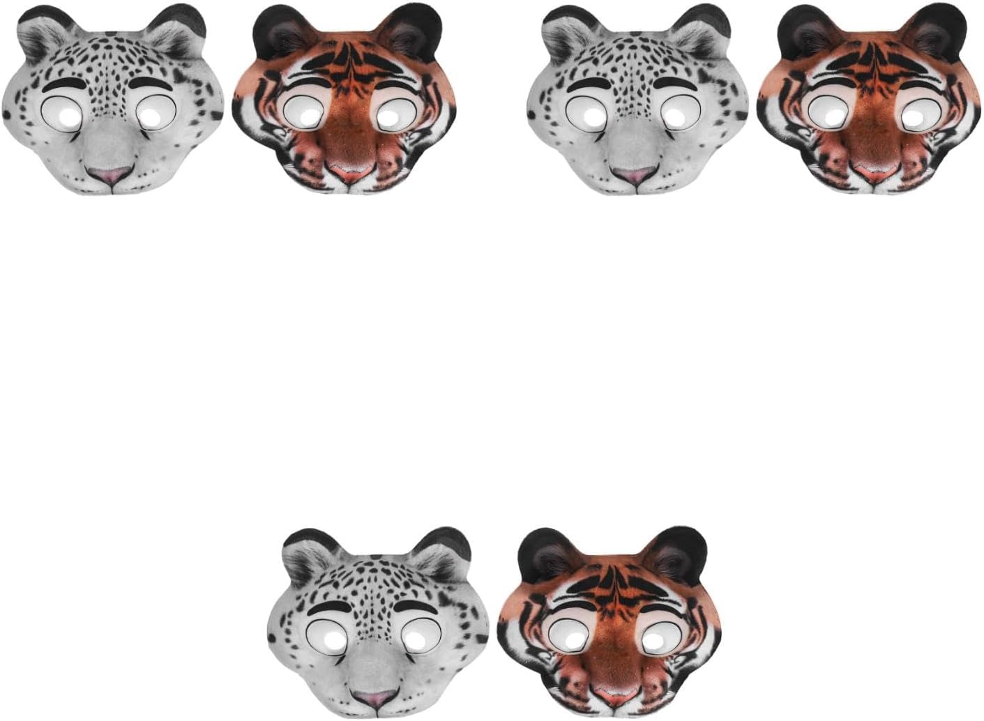 LOGOFUN 6pcs Cartoon Animal Masks for Halloween Cosplay Themed Party Carnival Costume Decoration