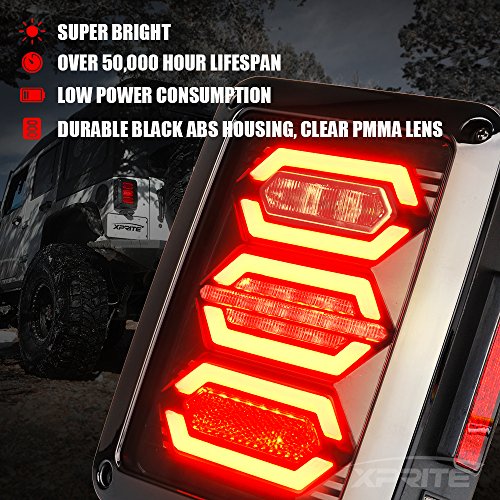 Image of G3 Diamond Series Clear LED Tail Lights Compatible with 07-18 Jeep JK JKU