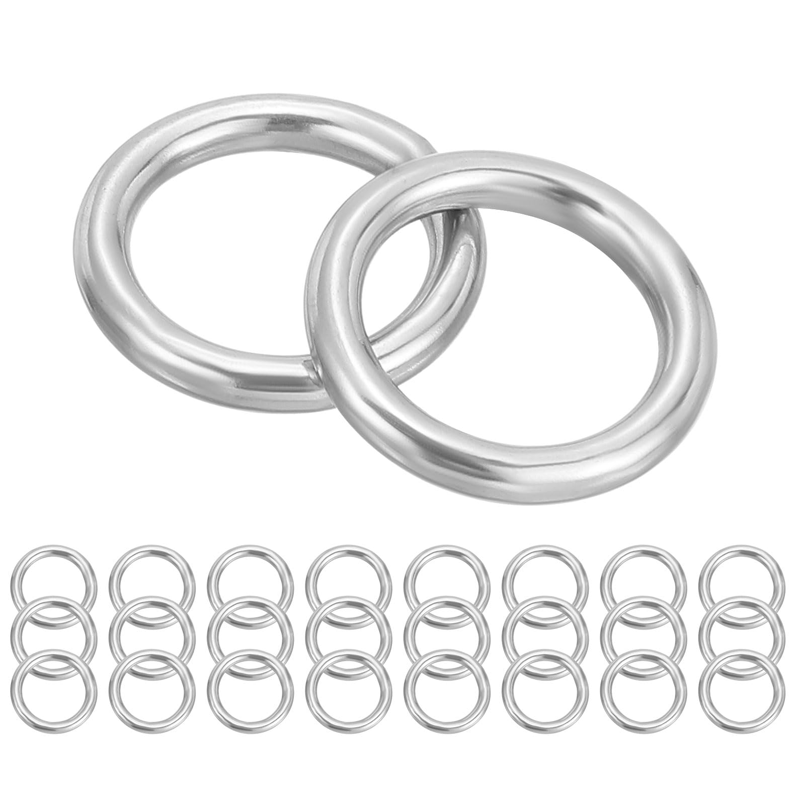 PATIKIL Metal O Rings, (70mm OD, 62mmID, 4mmThick)(2Pcs), 304 Stainless Steel Heavy Duty Round Ring Buckles, Suit for Macrame/DIY Craft/Hardware/Keychain/Belt/Dog Leash