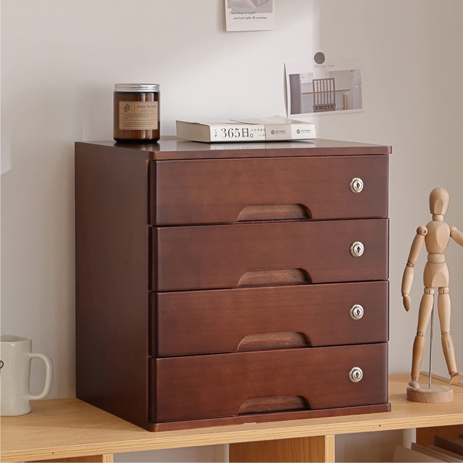 Caja De Organizador De Escritorio - Caja De Almacenamiento Madera Maciza, Archivadores, Archivador De Escritorio Con Múltiples Compartimentos De Almacenamiento, Para Accesorios De Escritorio ( Color :