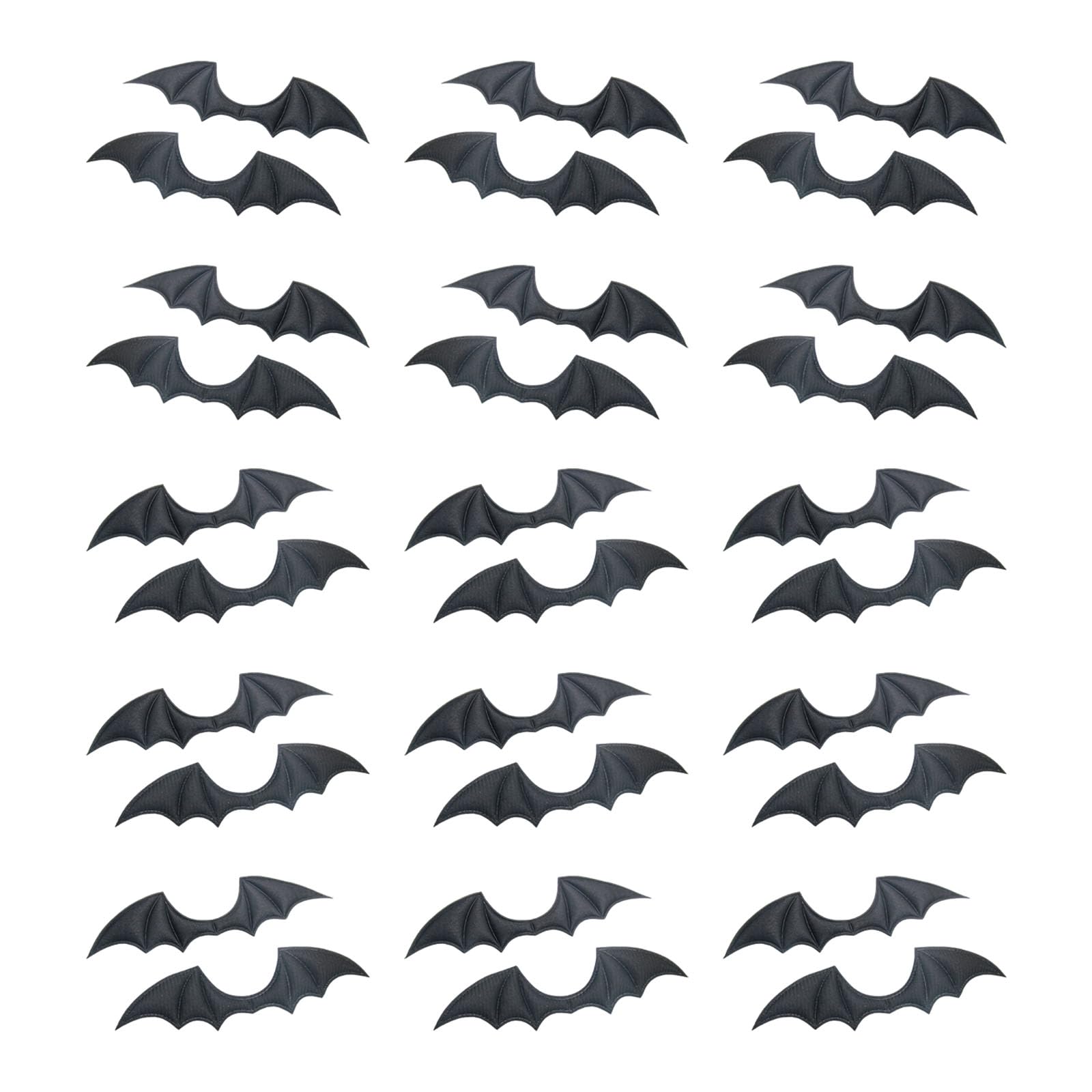 Kalttoy 30Pcs Soft Fabric Bat Wing 14.5x4cm Halloween Costume Decoration for Costume Decoration Sewing Embellishment Halloween Bat Ailerons Accessories